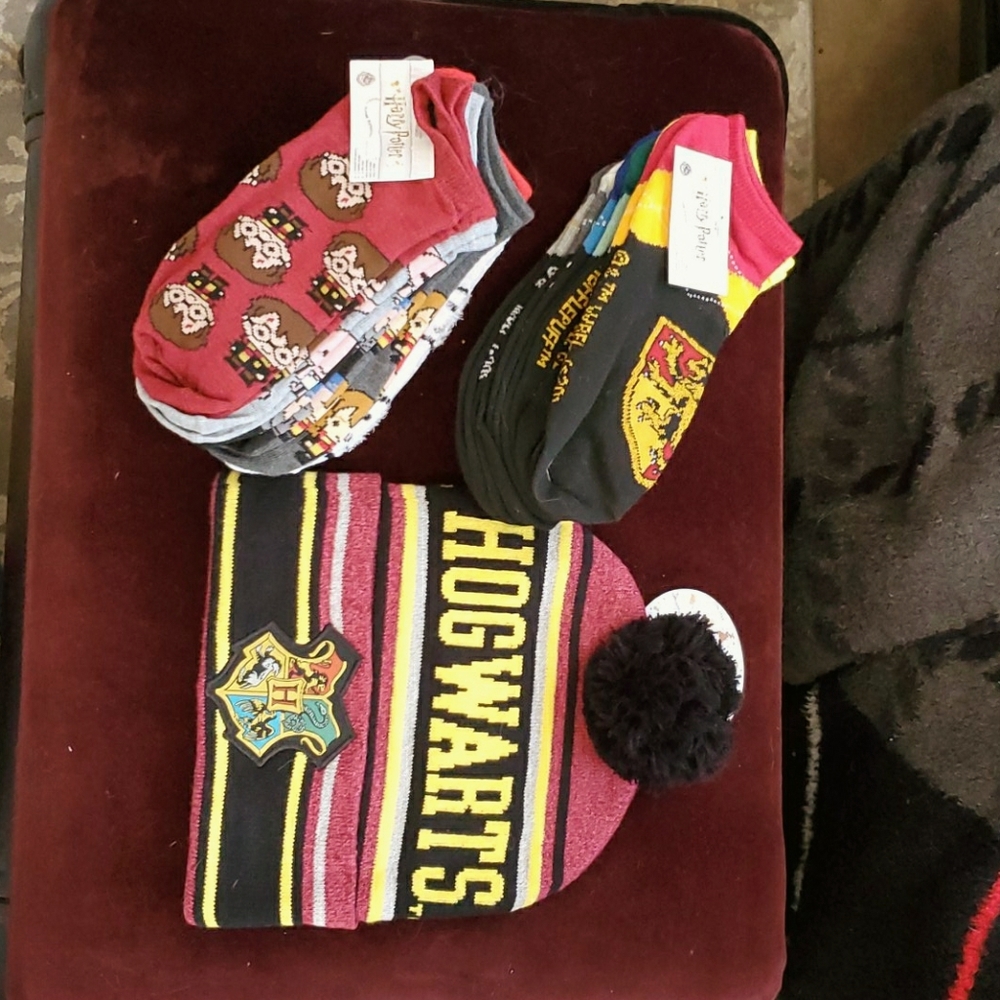 Harry Potter Hogwarts Socks and Beanie Hat